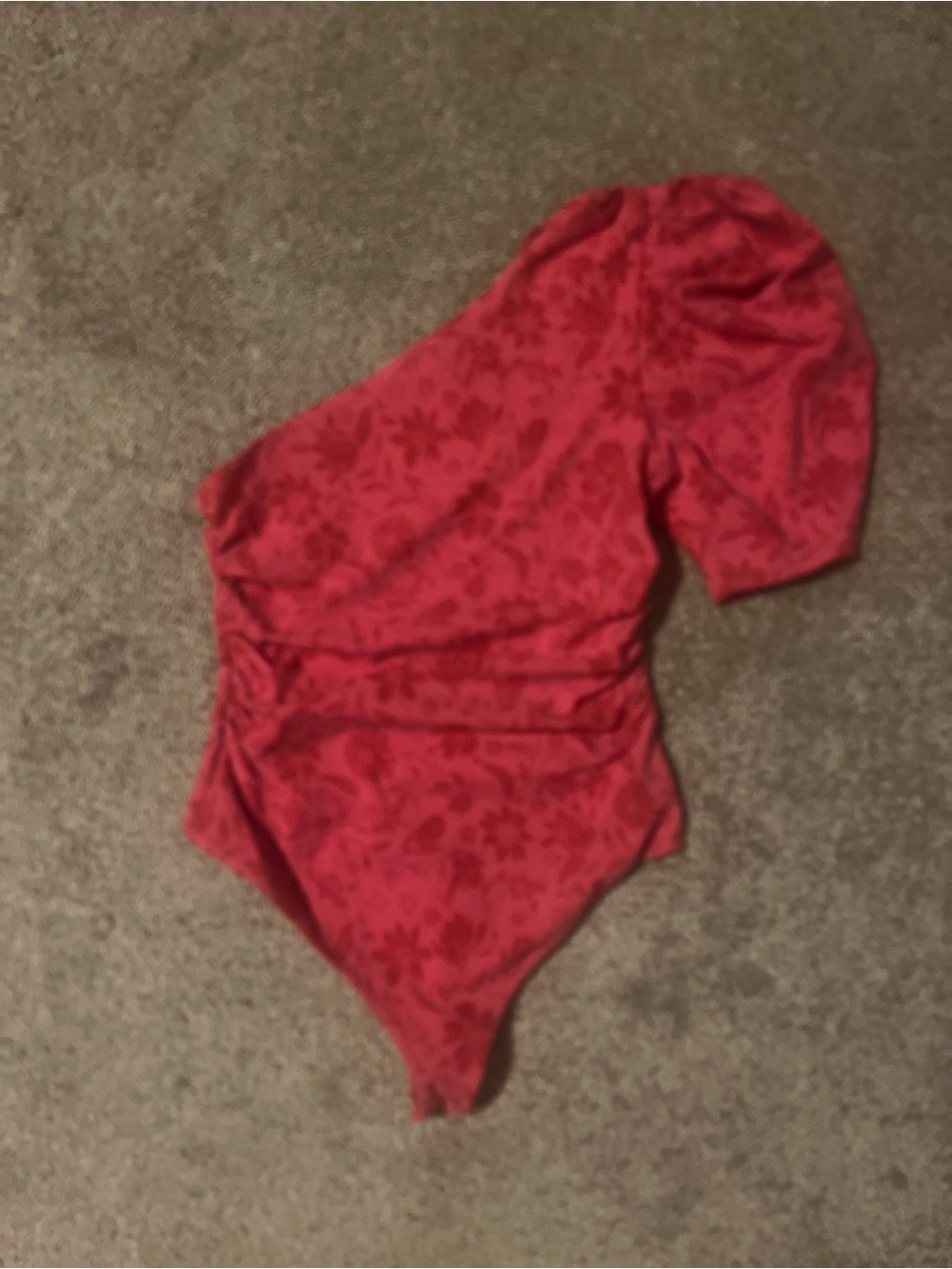 Free People Red One-Shoulder Bodysuit